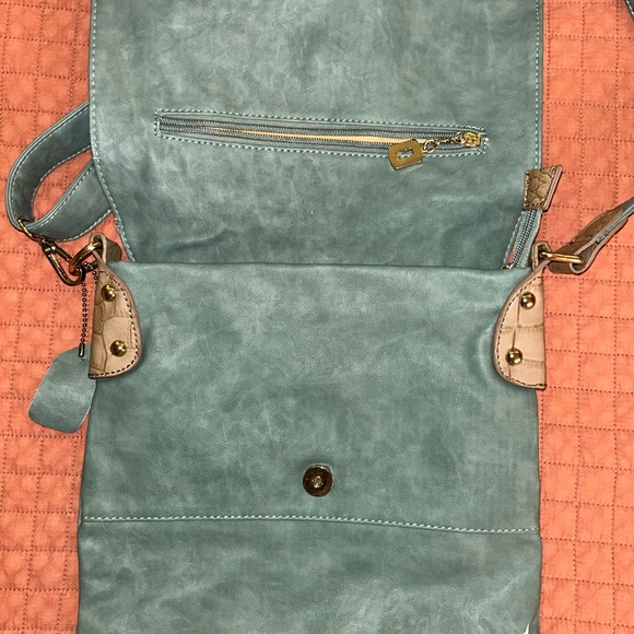Michael Kors Teal Green Crossbody Bag with MK Emblem - Picture 3 of 4